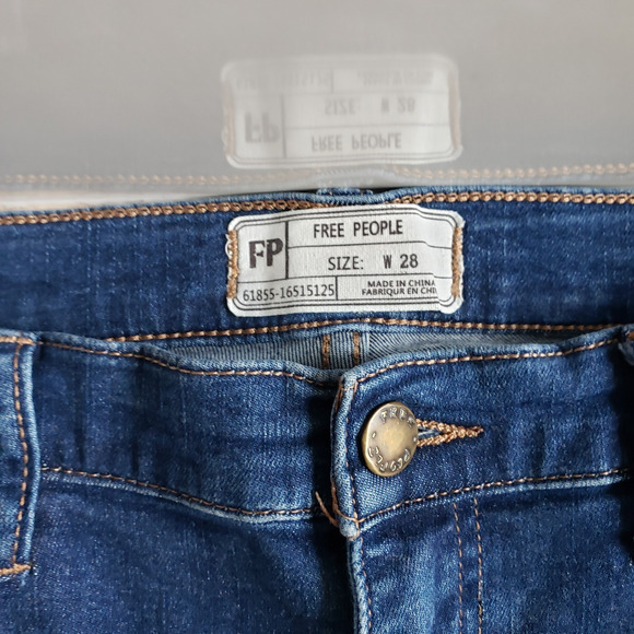 Free People Jeans Womens 28 Great Heights Frayed Fringe Boho Hem Pants 28x27 - Picture 4 of 10